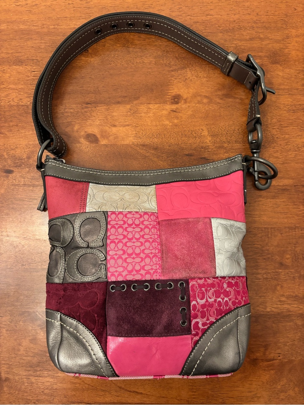 Coach SoHo Patchwork Pink Y2K Shoulder Bag